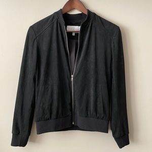 Cupcakes and cashmere faux suede bomber jacket